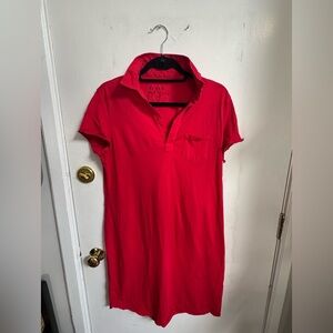 Frank & Eileen Bright Red Collared Shirt Dress